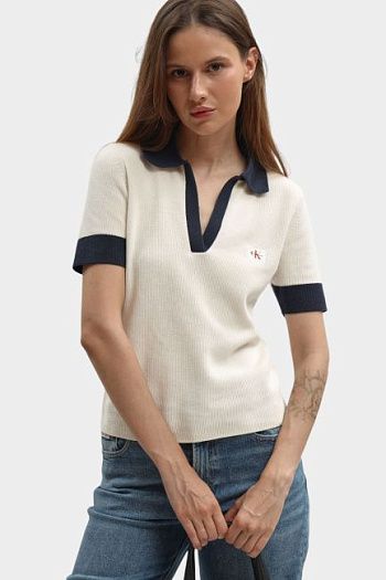 Джемпер хлопковый белый Calvin Klein Jeans