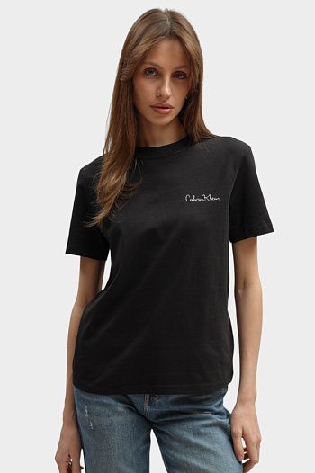 Футболка хлопковая черная Calvin Klein Jeans