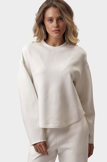 Свитшот хлопковый белый Emporio Armani