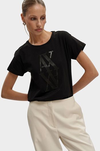 Футболка хлопковая черная Armani Exchange