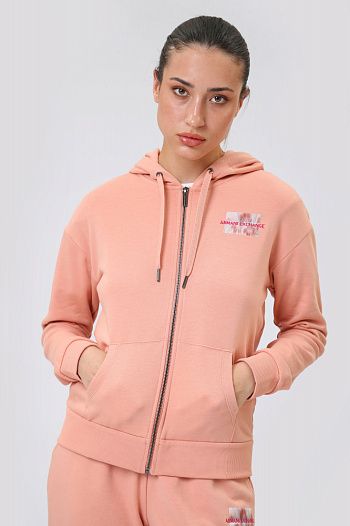Толстовка хлопковая розовая Armani Exchange