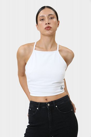 Топ хлопковый белый Calvin Klein Jeans