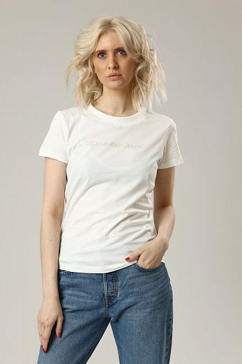 Футболка хлопковая белая Calvin Klein Jeans