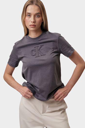 Футболка хлопковая черная Calvin Klein Jeans