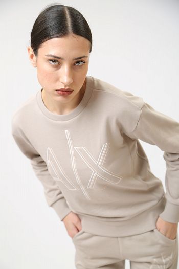 Свитшот хлопковый бежевый Armani Exchange
