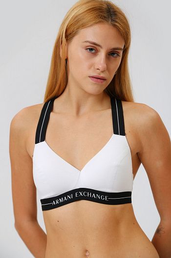 Бюстгальтер хлопковый белый Armani Exchange