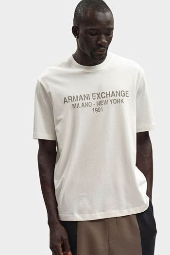 Футболка хлопковая белая Armani Exchange