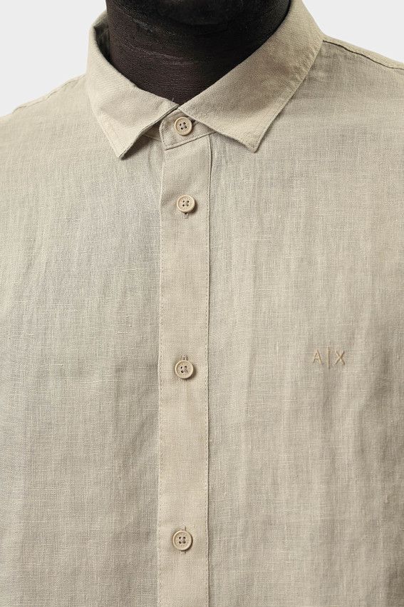 Рубашка льняная Armani Exchange Бежевый