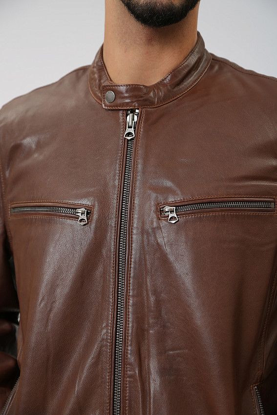 Куртка кожаная Pepe Jeans Коричневый