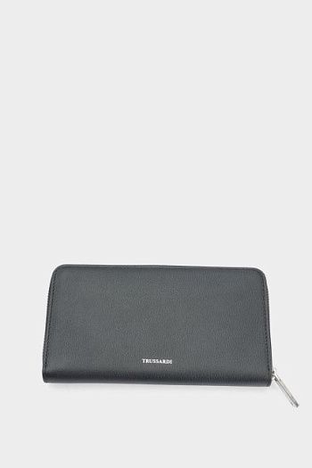 Кошелек кожаный черный Trussardi