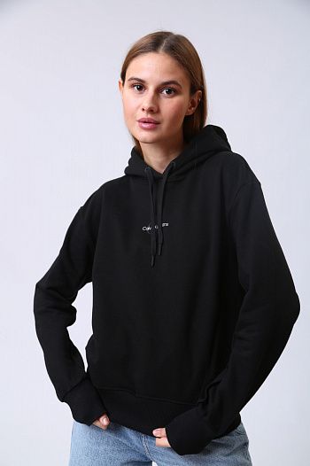 Худи хлопковое черное  Calvin Klein Jeans