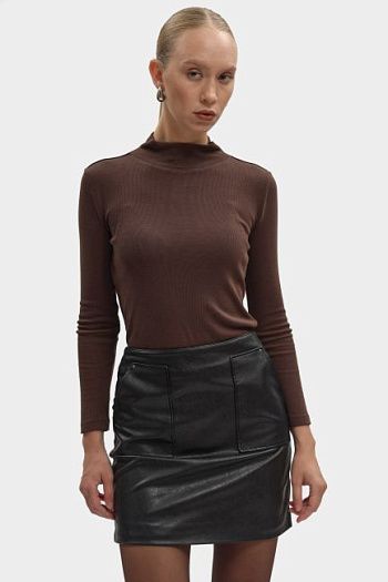 Водолазка из вискозы коричневая Pepe Jeans
