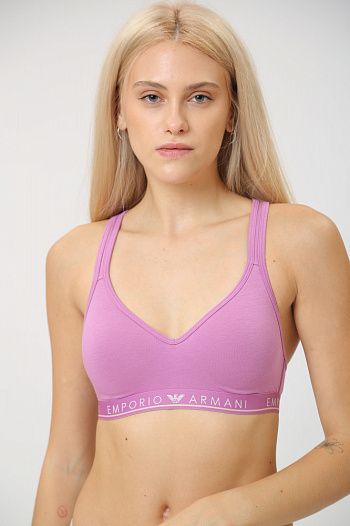 Топ хлопковый фиолетовый Emporio Armani