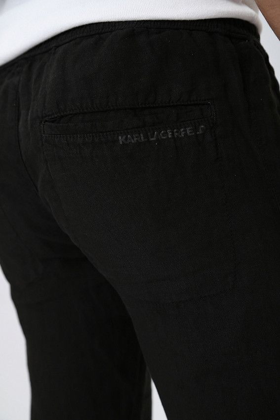 Брюки льняные Karl Lagerfeld Черный
