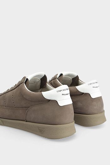 Кеды бежевые кожаные Emporio Armani