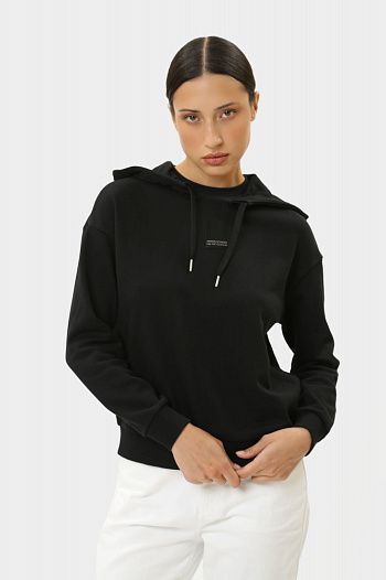 Худи хлопковое черное  Armani Exchange