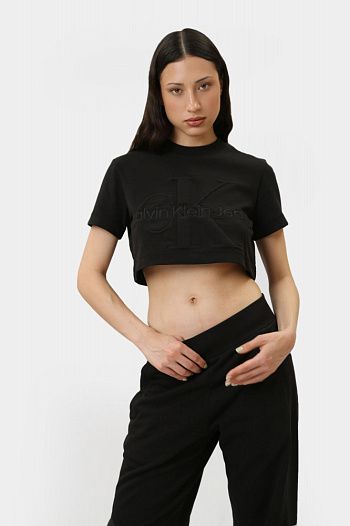 Футболка хлопковая черная Calvin Klein Jeans