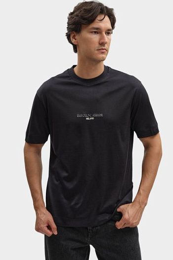 Футболка из лиоцелла черная Emporio Armani