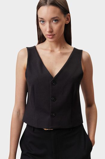Топ из вискозы черный  Calvin Klein Jeans