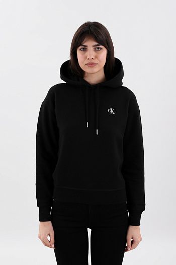 Худи хлопковое черное  Calvin Klein Jeans