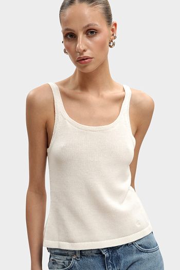 Топ хлопковый белый Calvin Klein Jeans