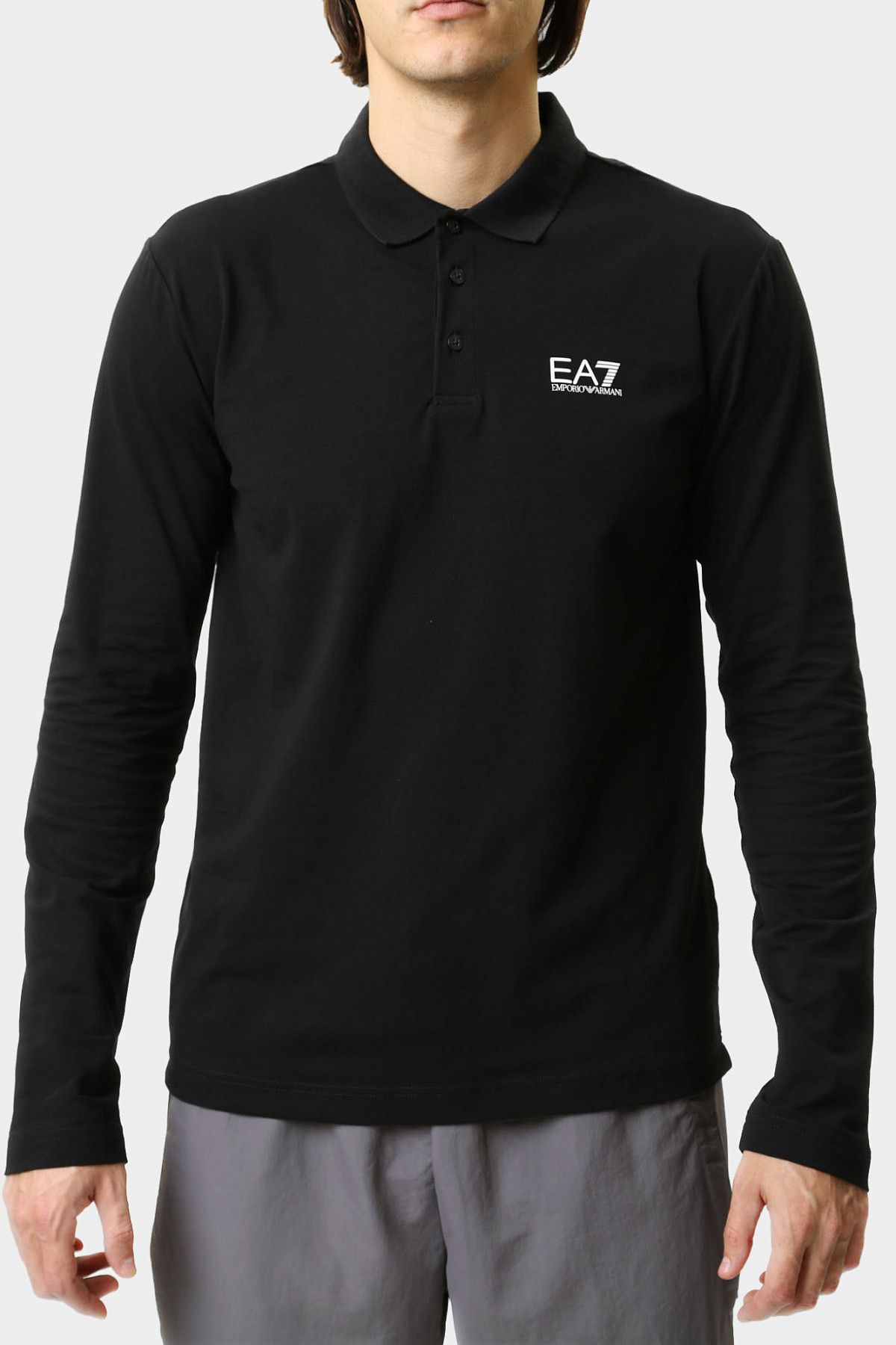 Поло с длинным рукавом EA7 Черный