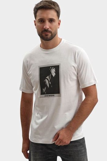 Футболка хлопковая белая Emporio Armani