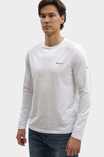 Лонгслив хлопковый белый Pepe Jeans