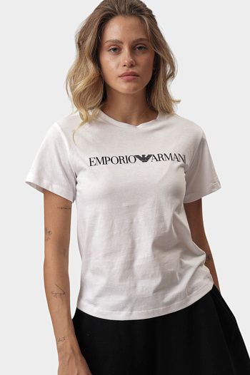 Футболка хлопковая белая Emporio Armani