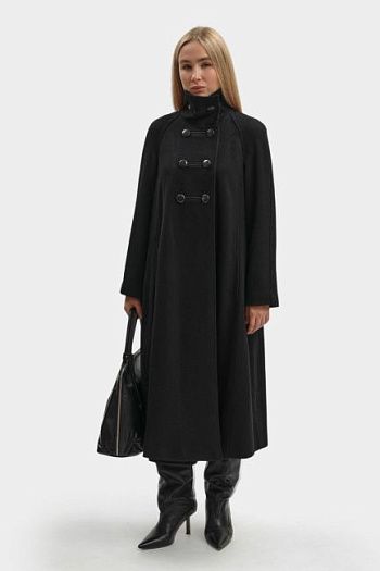 Пальто шерстяное черное Emporio Armani