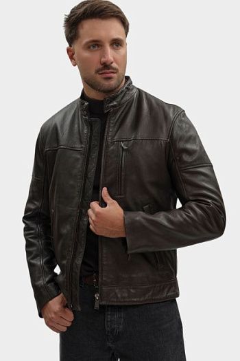 Куртка кожаная кожаная коричневая Trussardi