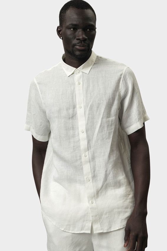 Рубашка льняная Armani Exchange Белый