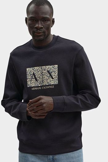 Свитшот хлопковый черный Armani Exchange