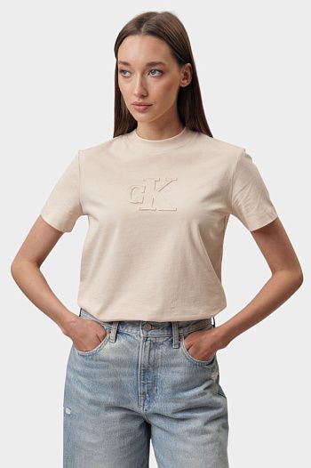 Футболка хлопковая белая Calvin Klein Jeans