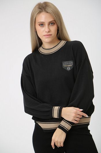 Джемпер хлопковый черный Armani Exchange