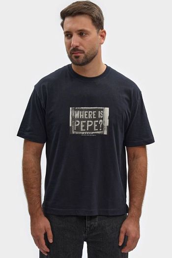 Футболка хлопковая черная Pepe Jeans