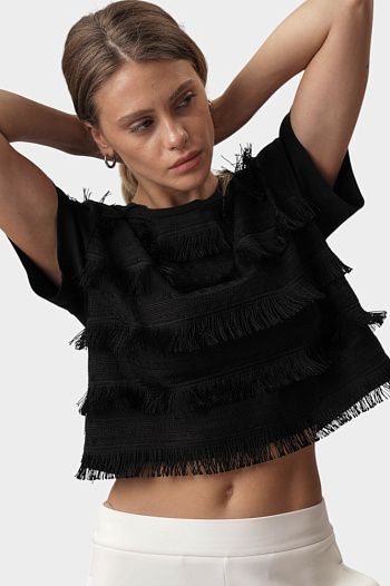 Футболка хлопковая черная Emporio Armani