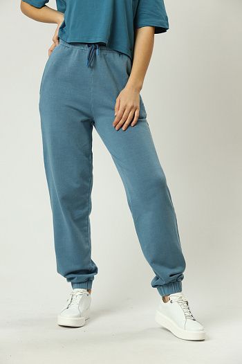 Брюки спортивные джоггеры хлопковые голубые Pepe Jeans