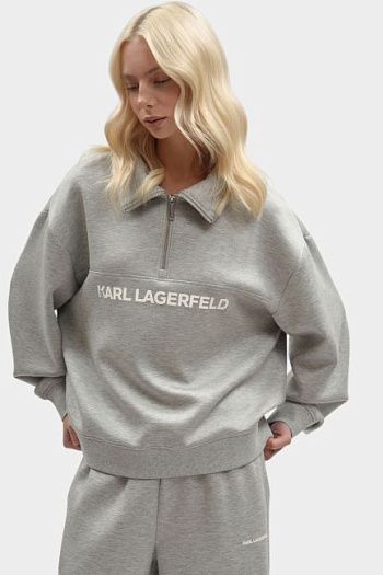 Свитшот из вискозы серый Karl Lagerfeld
