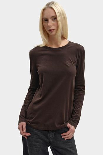 Лонгслив хлопковый коричневый Armani Exchange