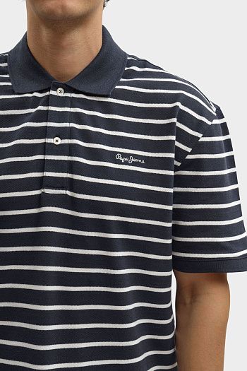 Футболка поло хлопковая синяя Pepe Jeans
