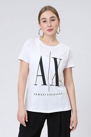 Футболка хлопковая белая Armani Exchange