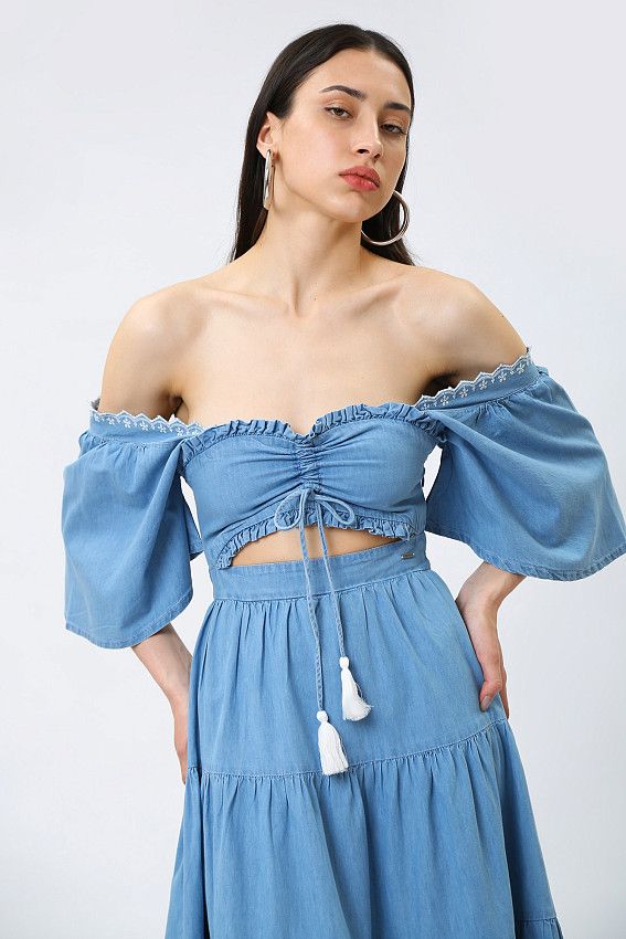 Платье Pepe Jeans Голубой