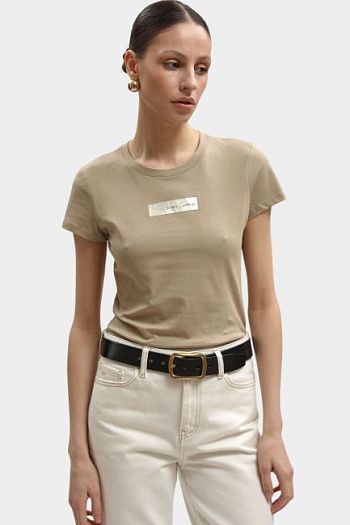 Футболка хлопковая бежевая Armani Exchange