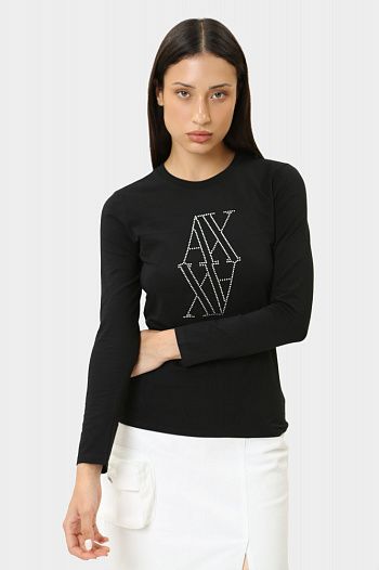 Лонгслив хлопковый черный Armani Exchange