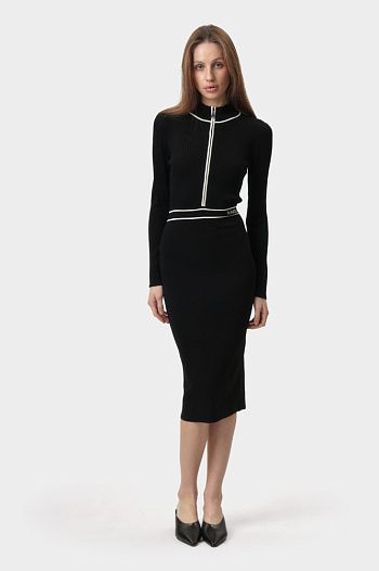 Платье из вискозы черное Karl Lagerfeld