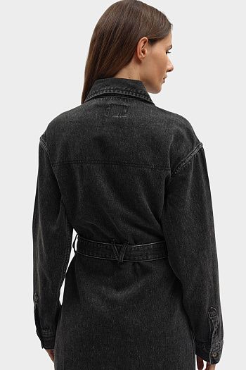 Платье хлопковое черное Pepe Jeans