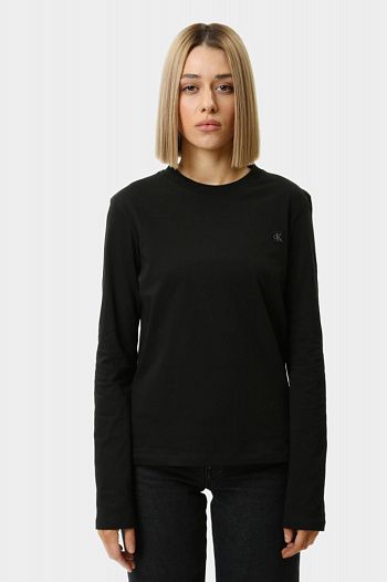 Лонгслив хлопковый черный Calvin Klein Jeans