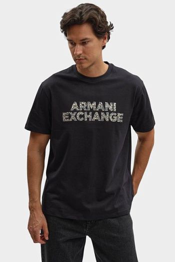 Футболка хлопковая черная Armani Exchange