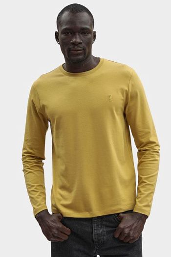 Лонгслив хлопковый желтый Trussardi
